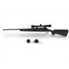 Image 2 : Savage Axis Bolt Action Rifle 7MM-08 22" Barrel Black Synthetic With Weaver 3-9X40 Scope, new
