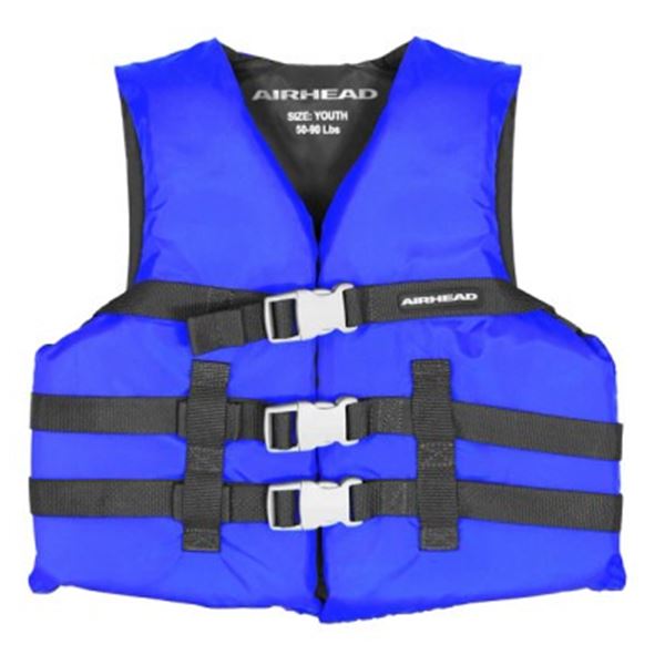 Airhead General Purpose Life Jacket, Youth, Blue X 6 Qty, New