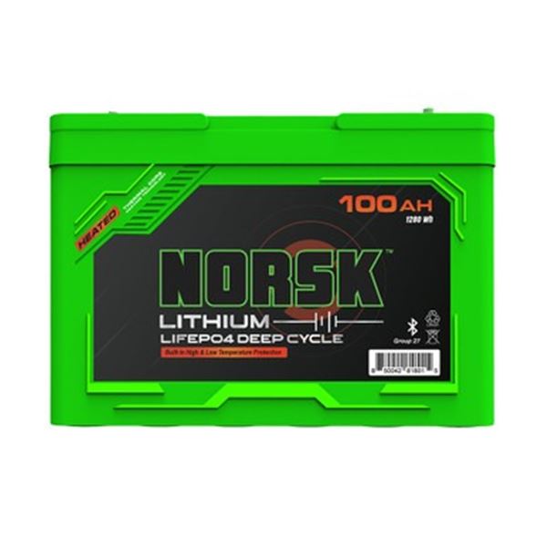 Norsk 100AH 12V LifePO4 HEATED Lithium Deep Cycle Battery, New