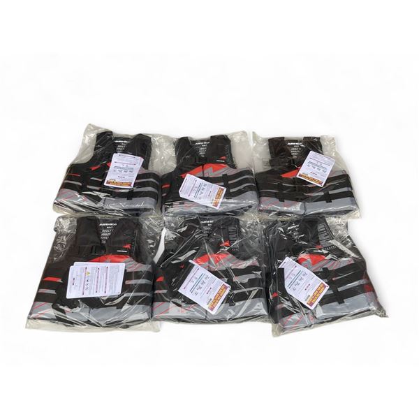 Airhead Bolt 4-Buckle Life Jacket, Small/Medium, Grey/Black X 6 Qty, New