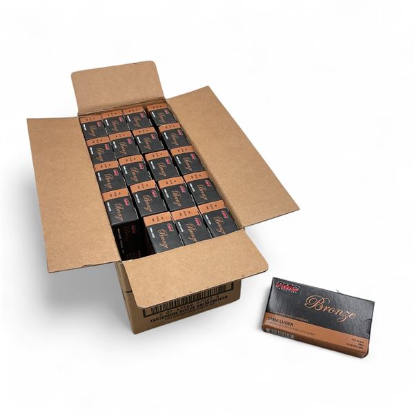 PMC Bronze 9 mm Luger 115 Grain FMJ Ammunition, Case of 1000 Rounds