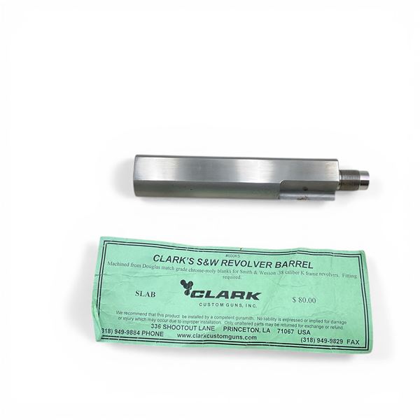 6" Clark's S&W Douglas Match Grade Chrome-Moly Revolver Barrel Blank For K Frame Revolver