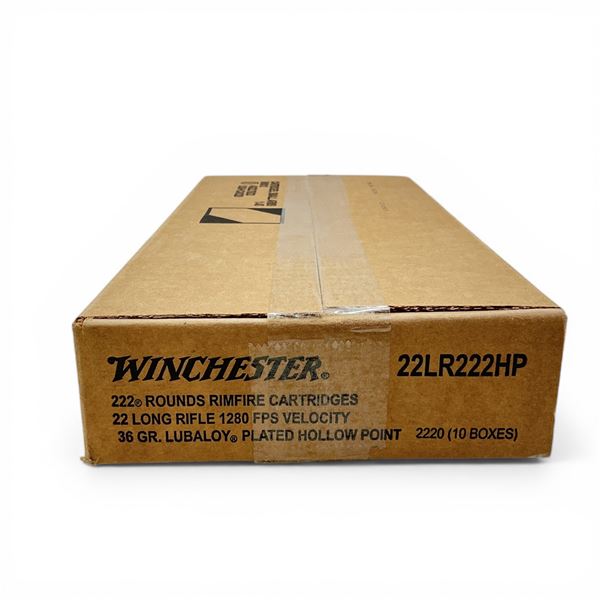 Winchester 222 Rimfire 22 LR 36 Grain Plated HP Ammunition, 2220 Round Case