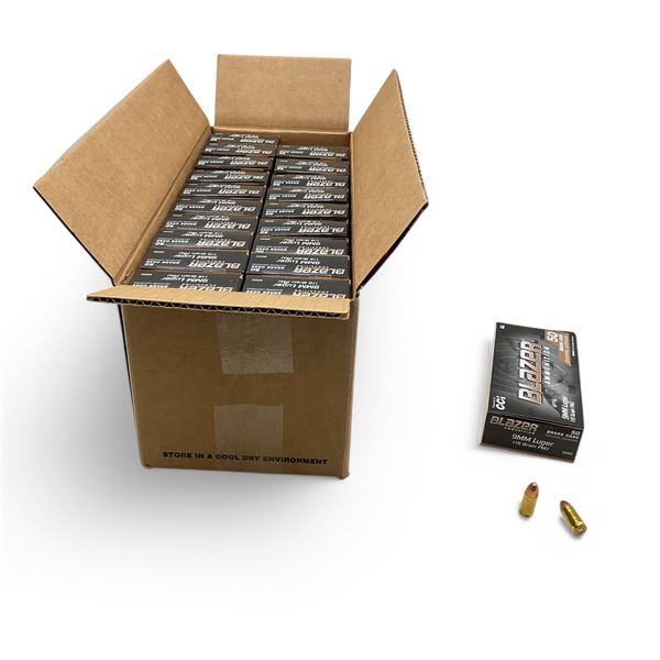 CCI Blazer 9 mm 115 Grain FMJ Ammunition, 1000 Round Case