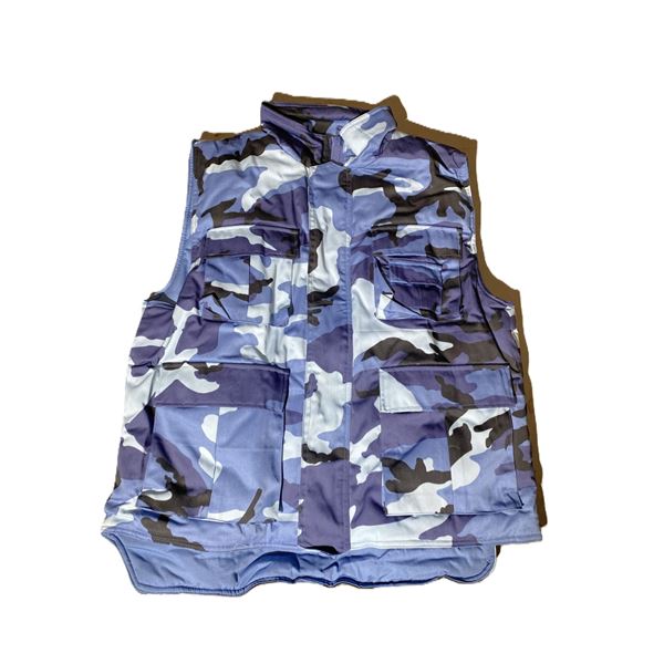2X Poly Padded Deluxe Ranger Vest Sky Blue Camo  Size Large