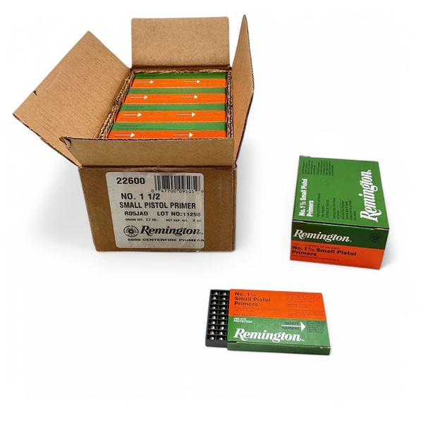 Remington No 1 1/2 Small Pistol Primers, Case of 5000 Qty