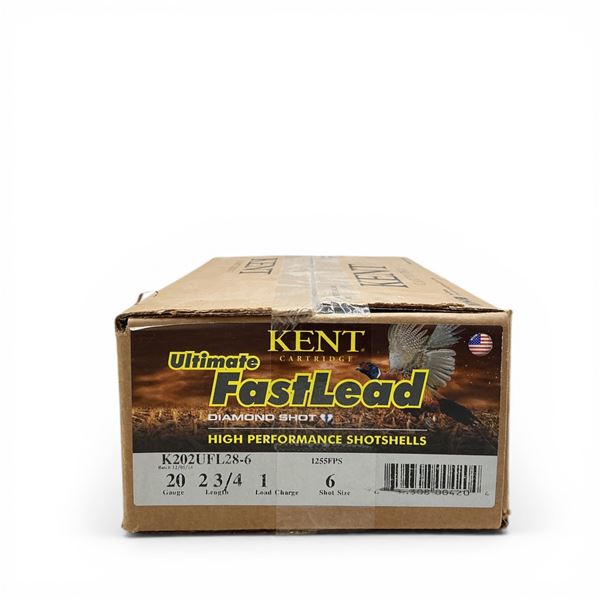 Kent Ultimate Fastlead Diamond Shot 20 Ga 2 3/4" #6 Ammunition, Case of 250 Rounds