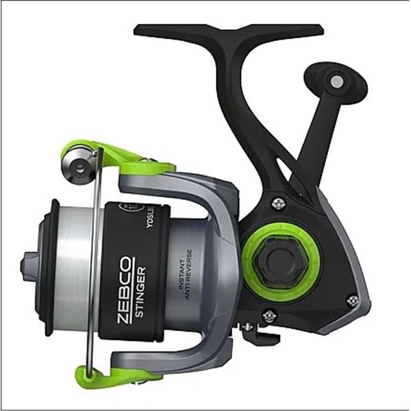 Zebco Stinger Spinning Reel, Size 10, 5.2:1 Ratio, 1+1 Bearing, 7.2 oz, Reversible Retrieve, New