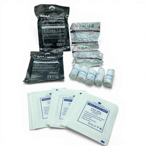 First Aid Supplies: Chest Seals, Dressings, Gauze & Bandages, New