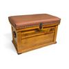 Image 1 : Small Wooden Chest with Cushion Top, 22.5" x 13" x 14"