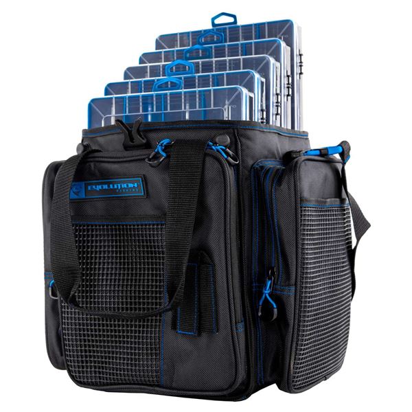 Evolution Drift Series 3700 Vertical Tackle Bag, Black and Blue New