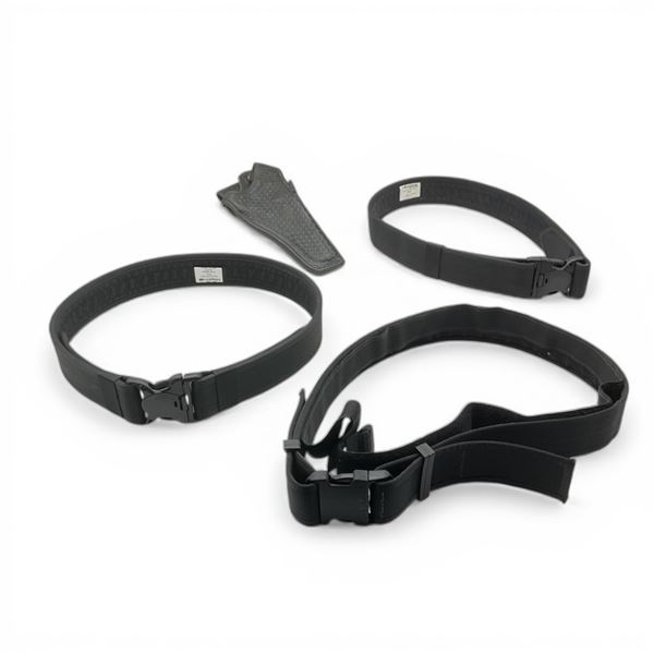 Assorted Duty Belts X 3 Qty and Leather Belt Holster