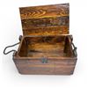 Image 3 : Wooden Crate with Rope Handles, Approx 19" X 7" X 12"