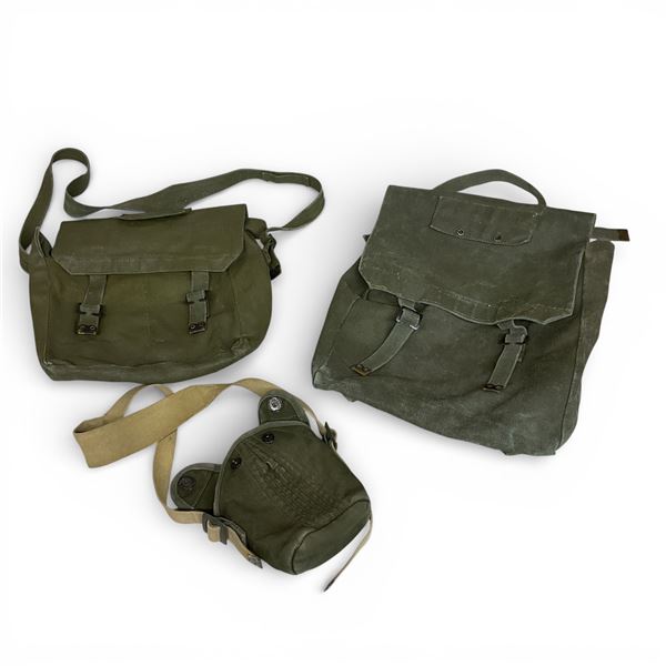 Military Shoulder Bags X 2 and Smaller Canvas Bag