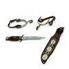 Image 2 : Monarch "Original Bowie Knife" with Fixed 6.5" Blade, Leather Sheath and Metal Boot Spurs