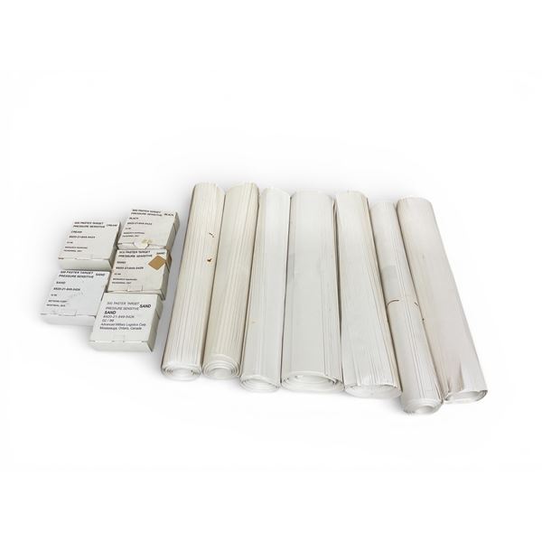 Box of 7 Loose Rolls of 24 Silhouette Targets and 5 Boxes of Pasters, Inc Sand, Black and Cream