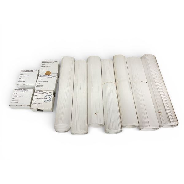 Box of 7 Loose Rolls of 24 Silhouette Paper Targets and 5 Boxes of Pasters Inc Black and Sand