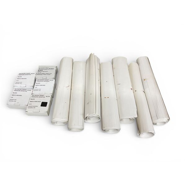 Box of 7 Loose Rolls of 24 Silhouette Paper Targets and 5 Boxes of Pasters, Black
