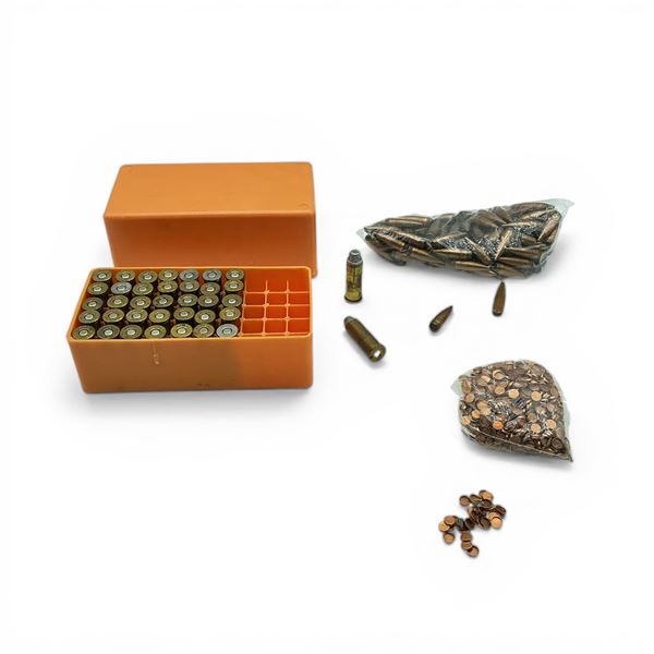Assorted Projectiles, Gas Checks and 45 ACP Reloaded Ammunition, Approx 35 Rounds
