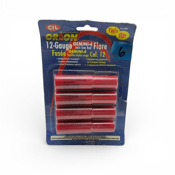 Orion 12 Ga Twin Star Red Flares, 4 Qty