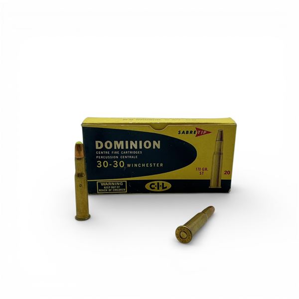 CIL Dominion 30-30 Winchester, 170 Grain Sabre Tip Ammunition, 20 Rounds