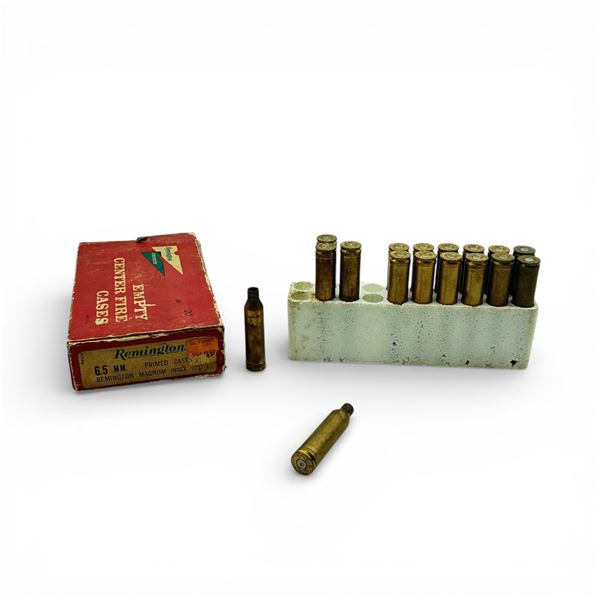 Remington 6.5mm Rem Mag Ammunition, 12 Rounds and Casings X 5 Qty