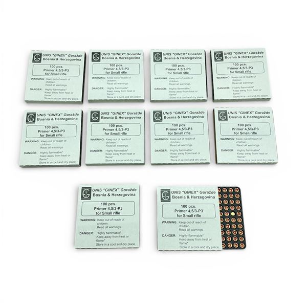 Ginex Small Rifle Primers, Approx 990 Qty