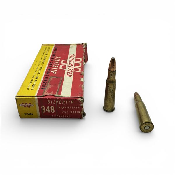 Winchester Super Speed 348 Win 250 Grain Silvertip Ammunition, 15 Rounds
