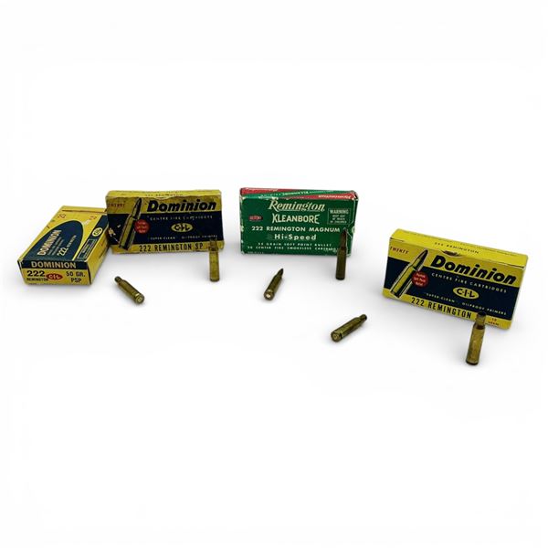 Assorted 222 Rem Ammunition, Approx 15 Rounds and 40 Cases