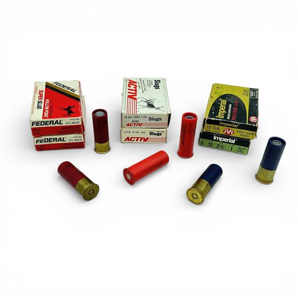 Assorted 12 Ga 2 3/4" Slug Ammunition, Approx 28 Rounds