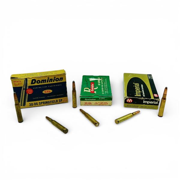 Assorted 30-06 SPRG Ammunition, Approx 49 Rounds and 5 Cases