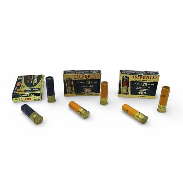Imperial 20 Ga Rifled Slug Ammunition, 10 Rounds and 16 Ga Rifled Slug Ammunition, 4 Rounds