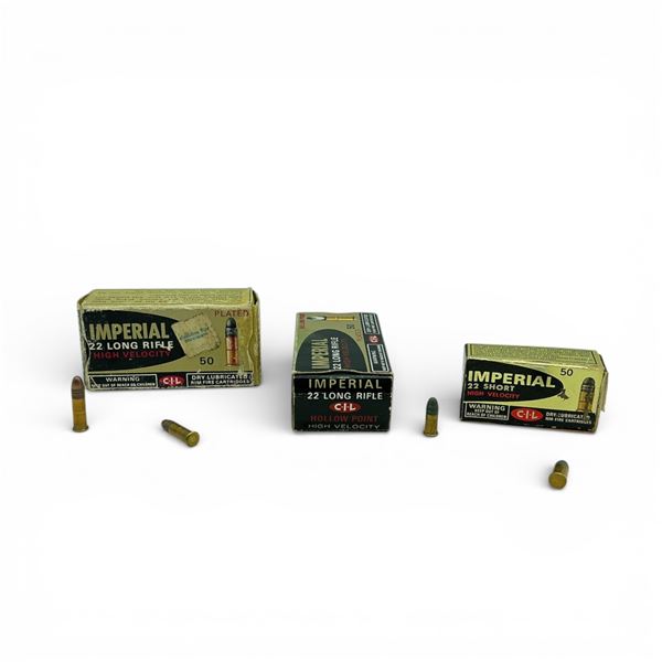 Imperial 22 LR Ammunition, 65 Rounds and 22 Short Ammunition, 31 Rounds