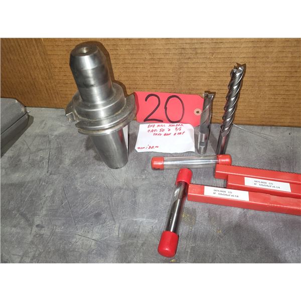CAT-50 End Mill holder 5/8" with HSS End Mill 2fl. / 4fl.