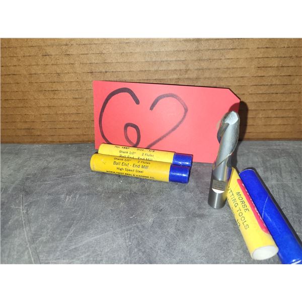 Lot(3) of New HSS BallNose End Mill 1/2" 2fl.