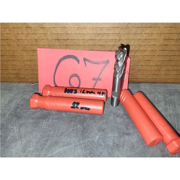 Lot(3) of New HSS End Mill 12mm 4fl. Shank 10mm