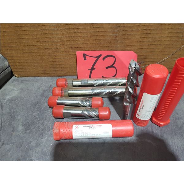 Lot(6) of New HSS Left Hand End Mill 3/4" 3fl. - 4fl.(4)