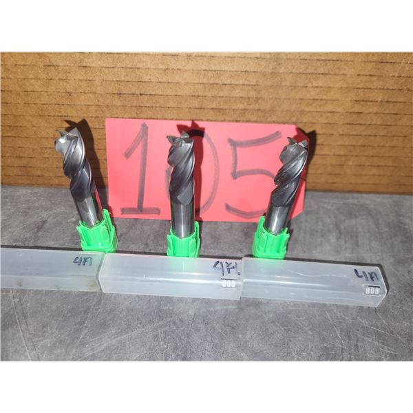 Lot(3) of Solid Carbide End Mill 1/2"-4fl regrinded tip