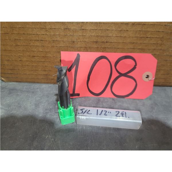 Solid Carbide End Mill 1/2" 2fl. Regrinded tip