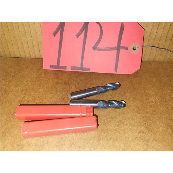 Set(2) of BallNose Solid Carbide End Mill 3/8" 3fl.