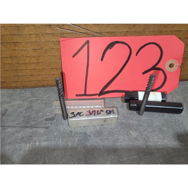 Set(2) of Solid Carbide End Mill 3/16" 5fl.