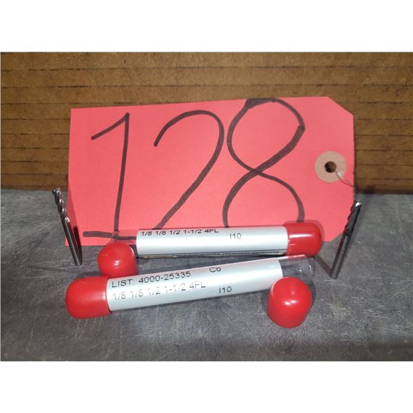 Set(2) of New Solid Carbide End Mill 1/8" 4fl.