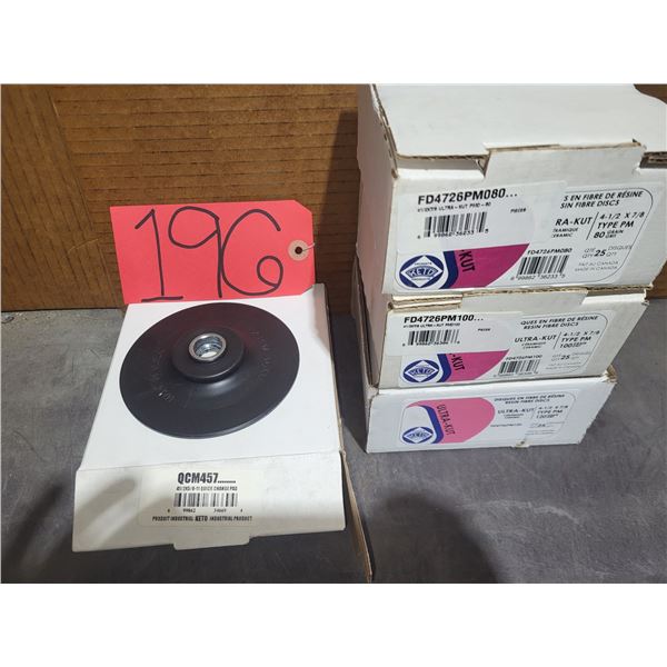 Lot of KETO(25/25/25) Sanding Disc 4"1/2 Gr. 80-100-120 with Pad