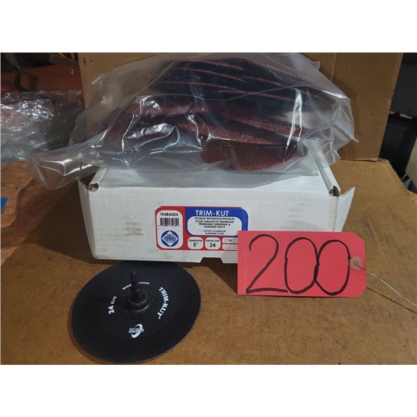 TRIM-Kut Sanding Disc 5" x 1/4"-20 Gr.24 with Mandrel