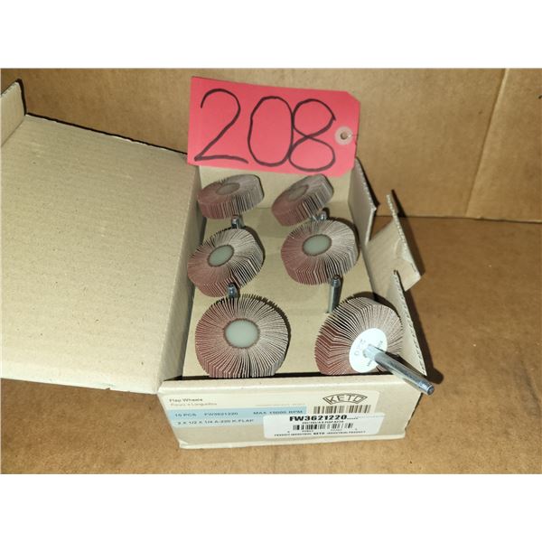 Box(10) of Flap Wheel 2" x 1/2" x 1/4" Gr.220
