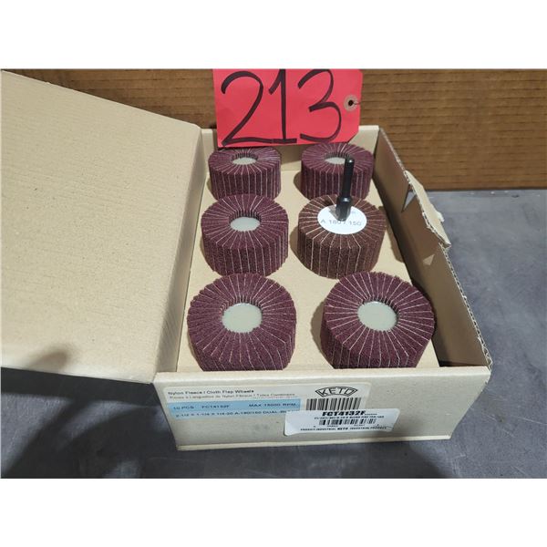 Box(10) of Dual-Blend Flap Wheel 2" x 2" x 1/4"-20 Gr. Fine with Mandrel