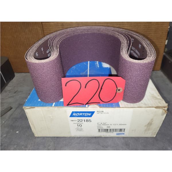 Box(10) of NORTON Abrasives Belt 4" x 54" Gr.36