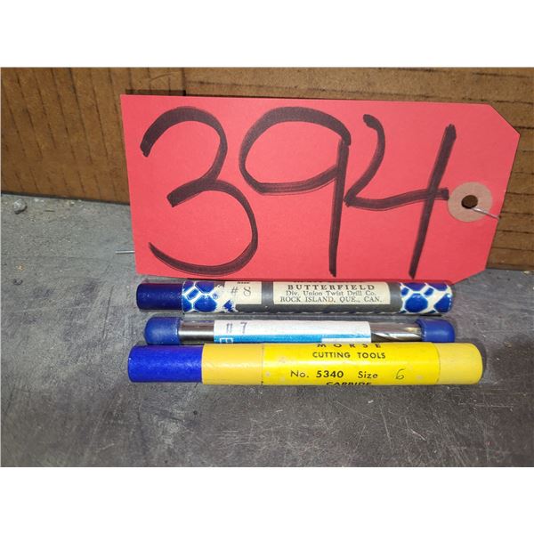 Lot(3) of Butterfield/Morse Carbide Tipped Drill #6 #7 #8