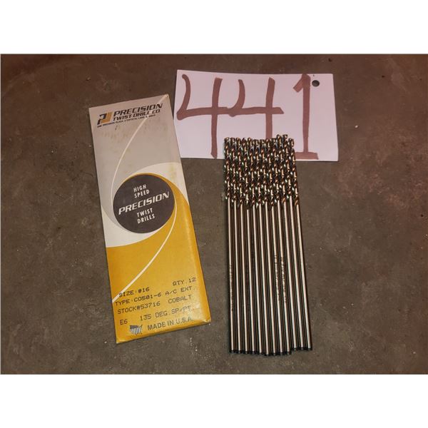 Lot(12) of Cobalt Precision Twist Drill #16 (for tap 12-24)