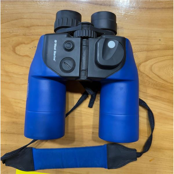 WEST MARINE 7X50 WATERPROOF NITROGEN-FILLED BINOCULARS W/COMPASS & RANGEFINDER